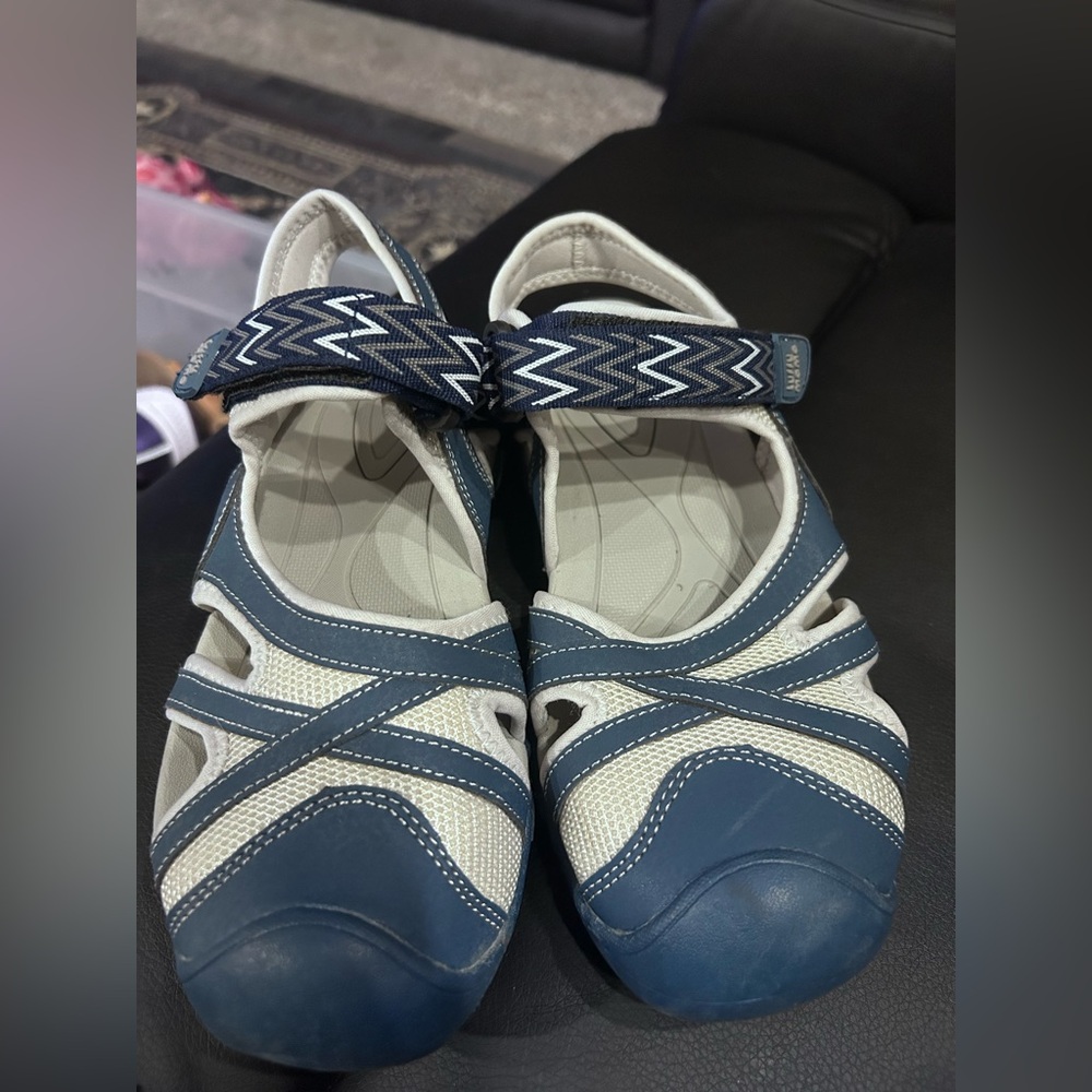 Stylish Blue and White Shoes